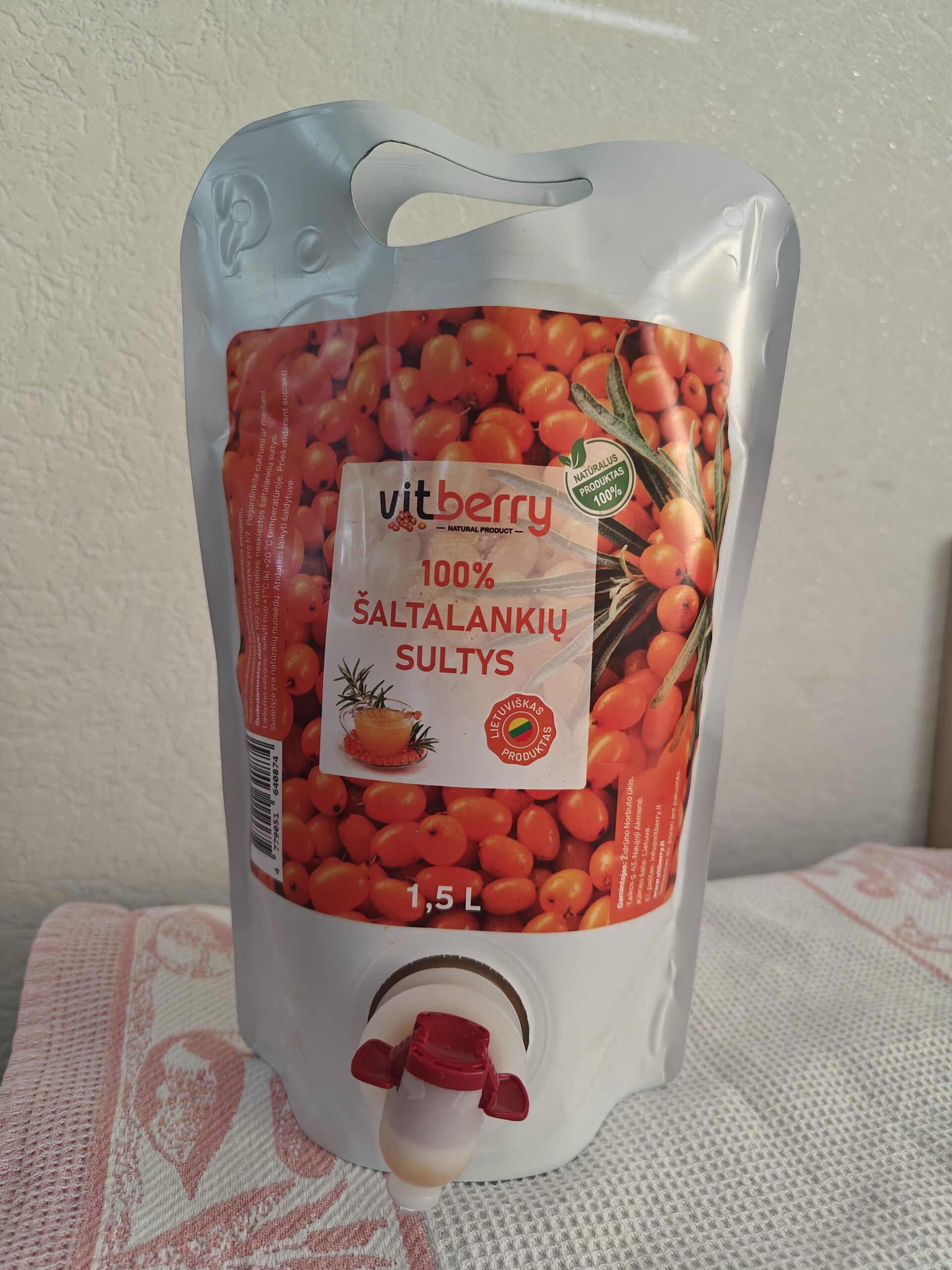 100% Natural Sea Buckthorn Juice (Šaltalankių sultys) 1,5L