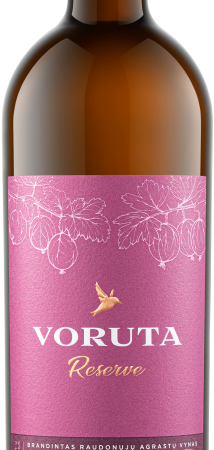 Lithuanian Aged Red Gooseberry Wine "Voruta Brandintas raudonųjų agrastų vynas", semi-sweet