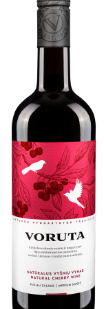 Lithuanian Natural Cherry Wine "Voruta. Natūralus vyšnių vynas", semi-sweet