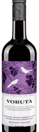 Lithuanian Natural Black Currant Wine "Voruta. Natūralus juodųjų serbentų vynas", semi-sweet